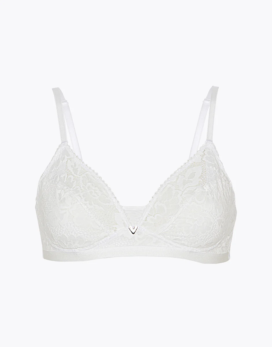 Reggiseno senza ferretto Anniversary Lace in pizzo riciclato, bianco - Image 7