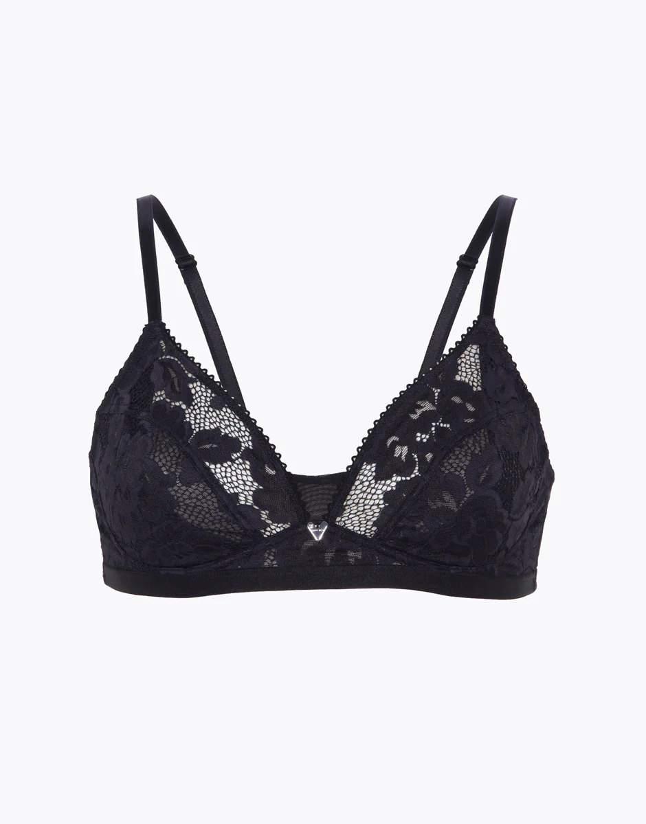 Reggiseno senza ferretto Anniversary Lace in pizzo riciclato, nero - Image 7