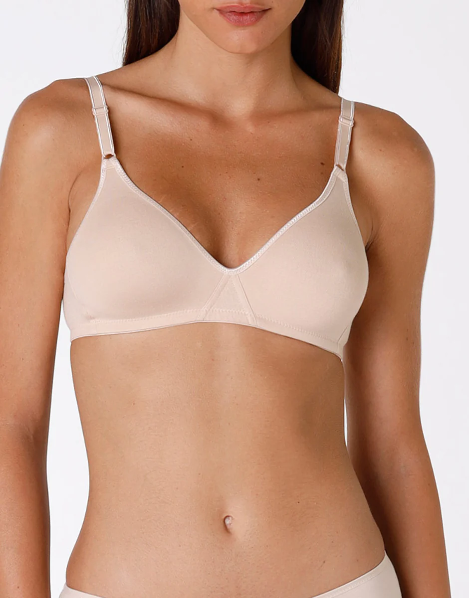 Reggiseno senza ferretto Cotton Line in cotone, nude - Image 2