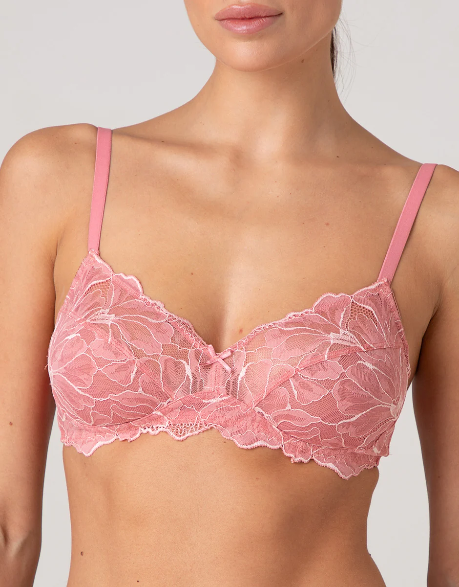 Reggiseno senza ferretto Floreal Lace in pizzo, rosa pesco - Image 5
