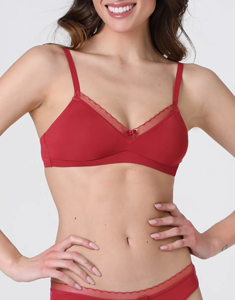 Reggiseno senza Ferretto My Daily Comfort in microfibra, rosso lampone - Image 2