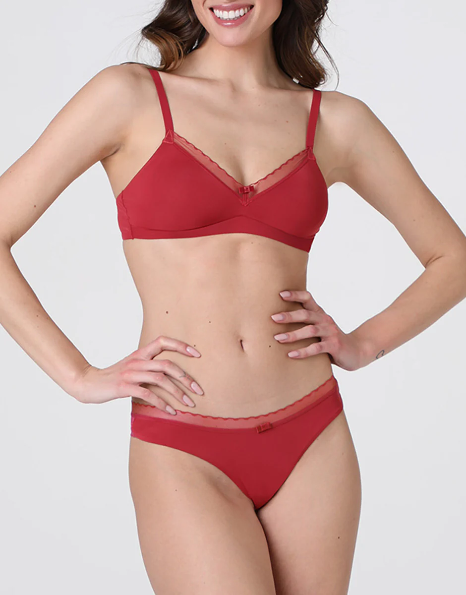 Reggiseno senza Ferretto My Daily Comfort in microfibra, rosso lampone - Image 4