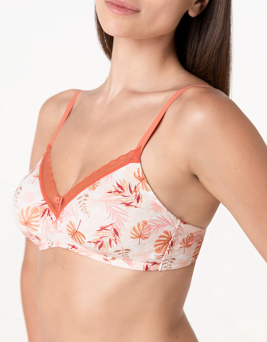 Reggiseno senza Ferretto My Daily Comfort Printed in microfibra, rosa polvere stampato - Image 3