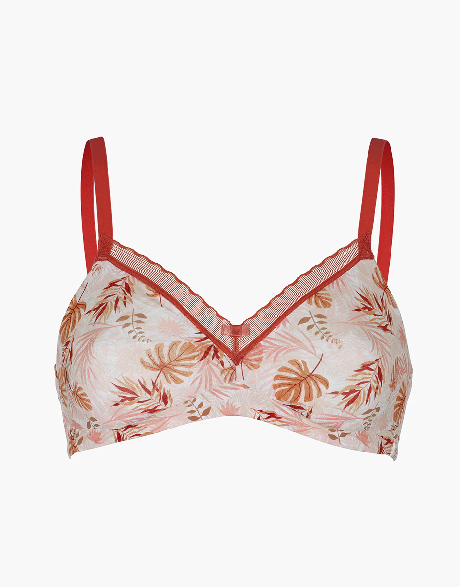 Reggiseno senza Ferretto My Daily Comfort Printed in microfibra, rosa polvere stampato - Image 4
