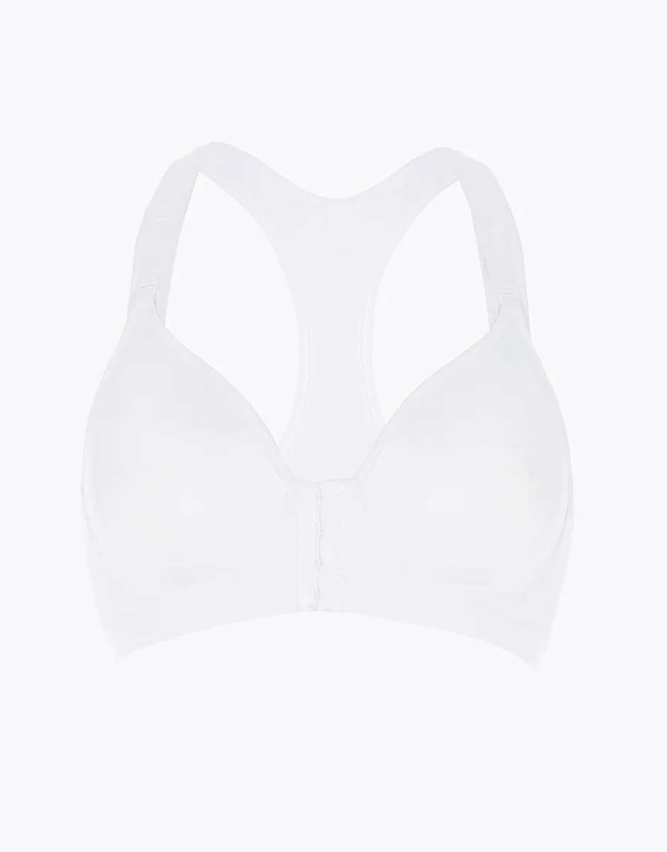 Reggiseno sportivo Active Comfort con apertura frontale alto impatto, bianco - Image 5