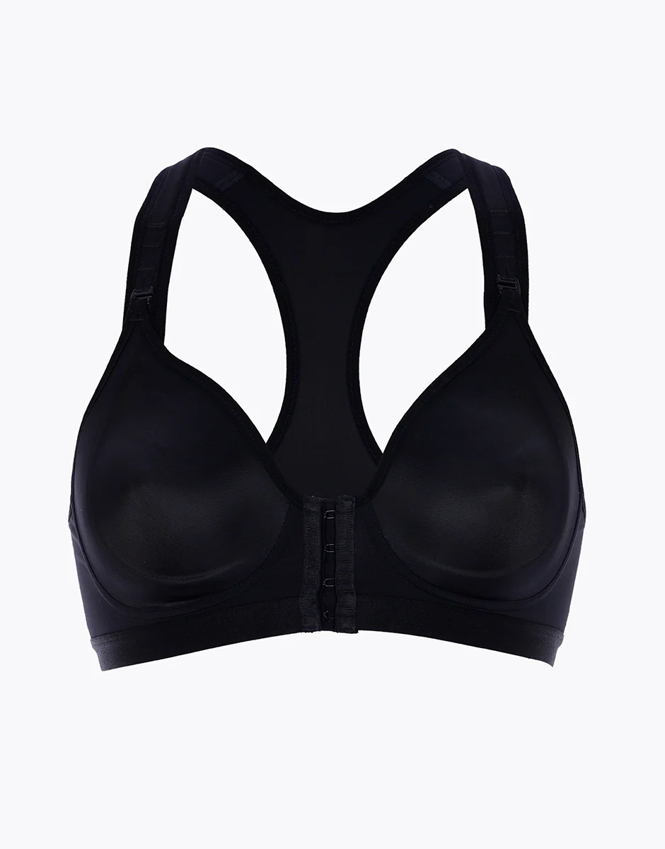 Reggiseno sportivo Active Comfort con apertura frontale alto impatto, nero - Image 7