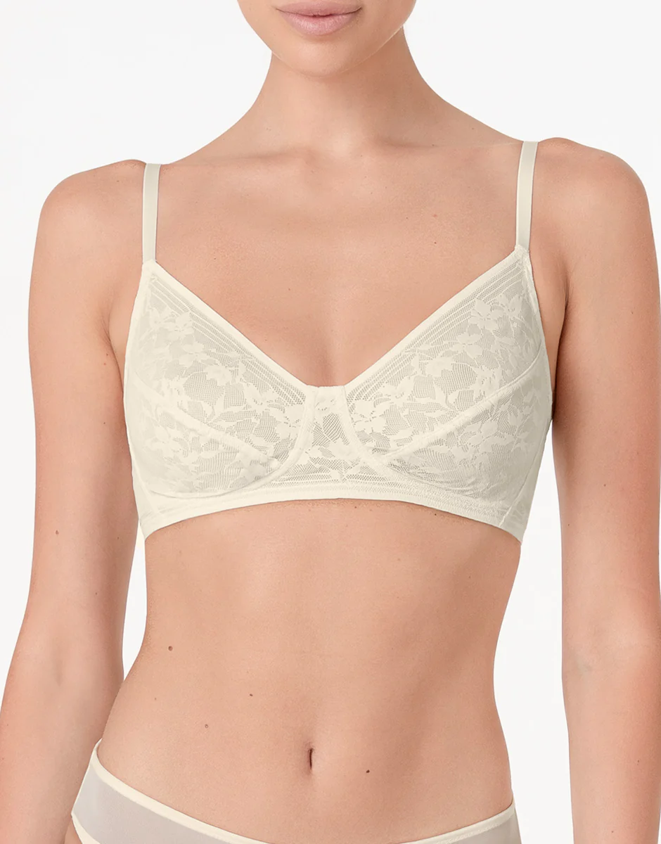 Reggiseno Triangolo senza Ferretto Blossom Lace in pizzo, avorio