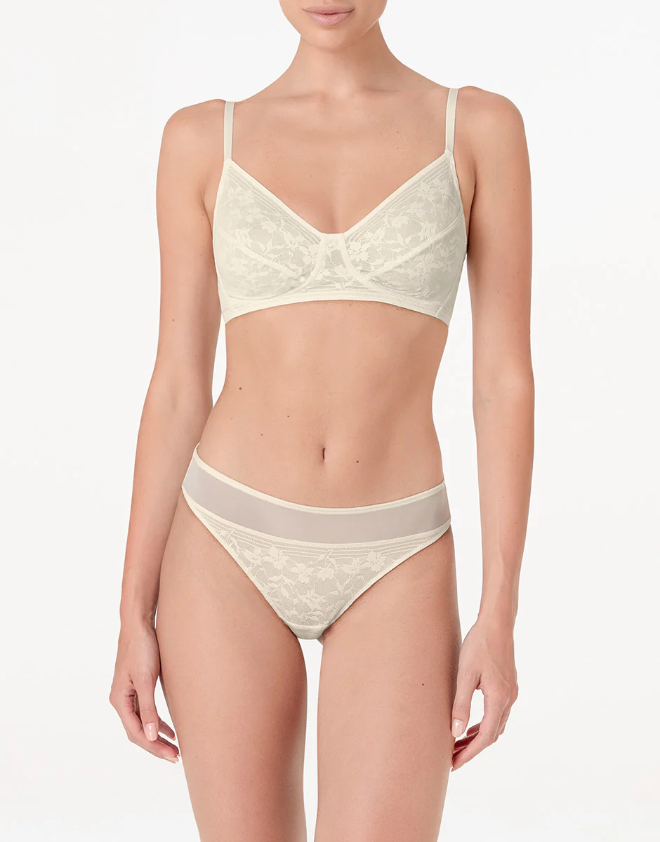 Reggiseno Triangolo senza Ferretto Blossom Lace in pizzo, avorio - Image 3