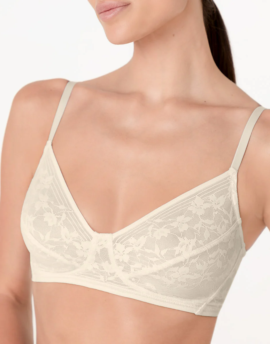 Reggiseno Triangolo senza Ferretto Blossom Lace in pizzo, avorio - Image 5