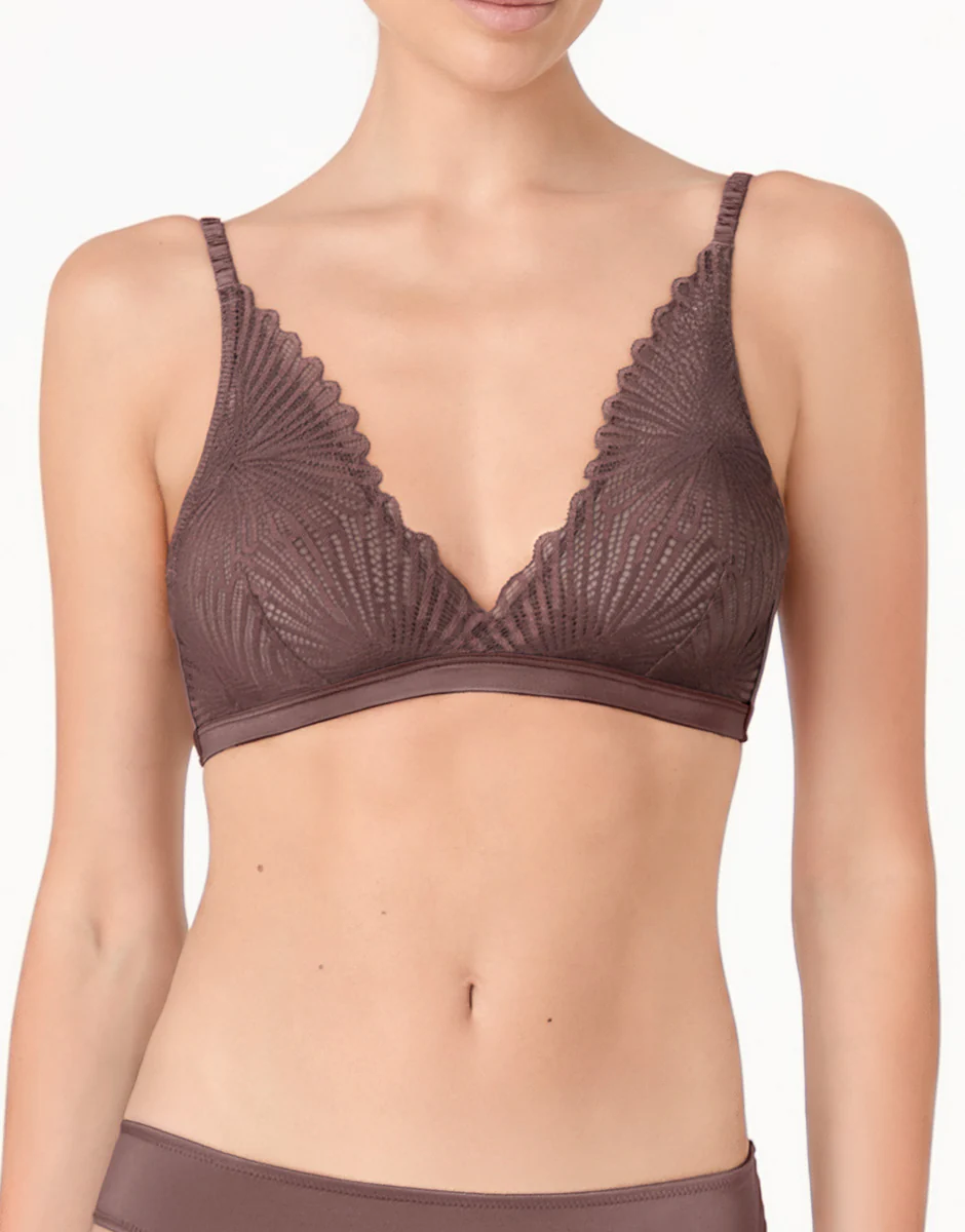 Reggiseno Triangolo Senza Ferretto Blowball Lacy Micro in pizzo, nocciola