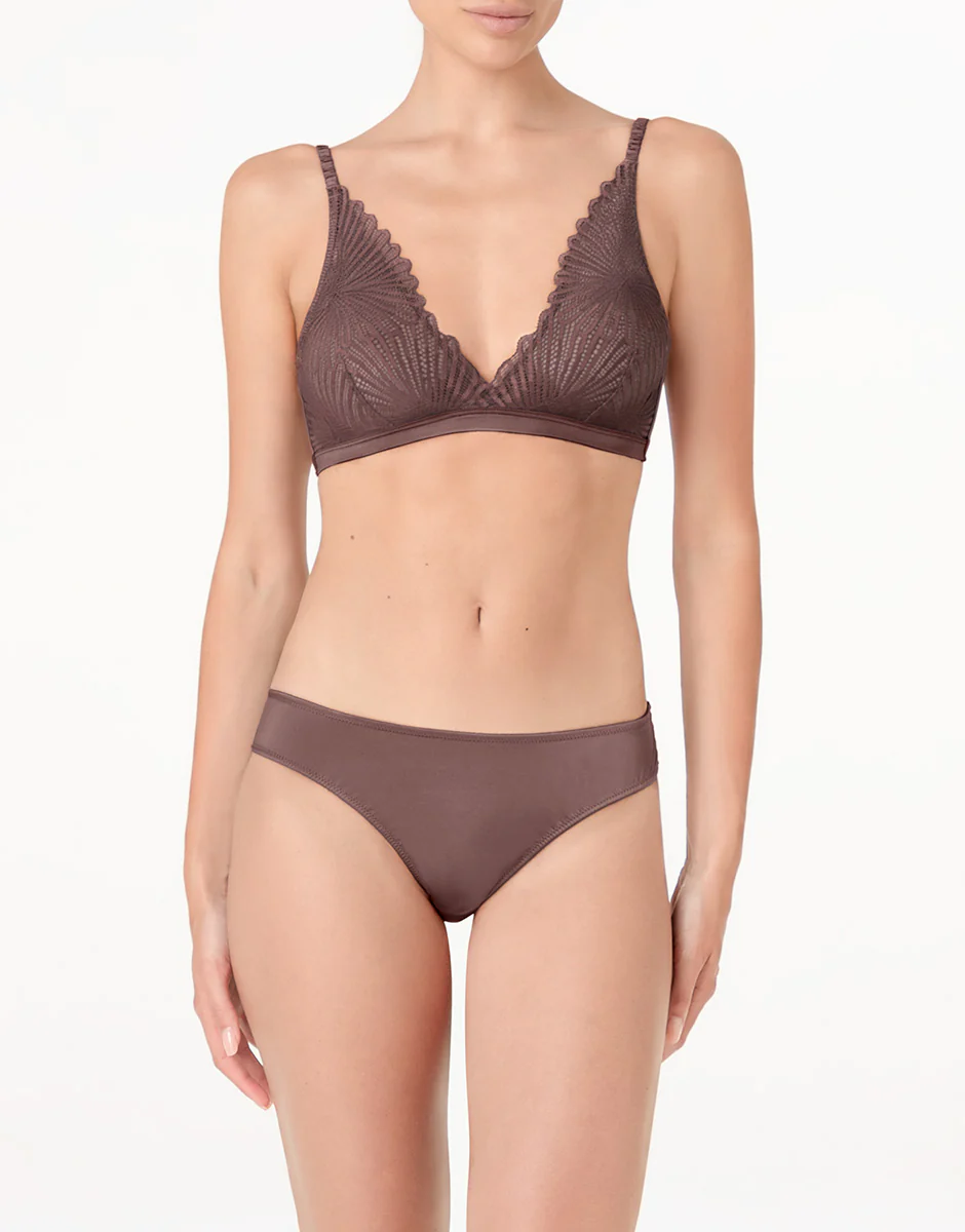 Reggiseno Triangolo Senza Ferretto Blowball Lacy Micro in pizzo, nocciola - Image 3