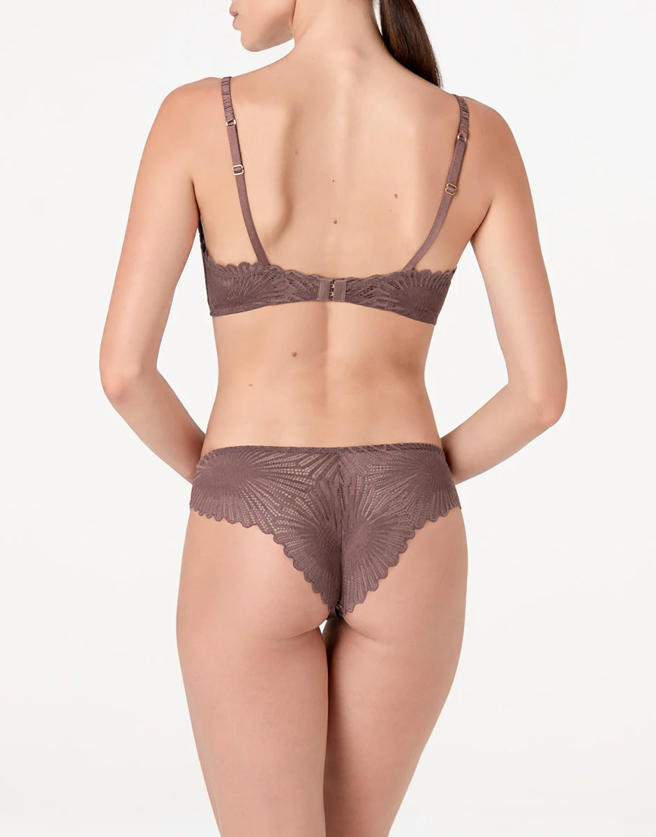 Reggiseno Triangolo Senza Ferretto Blowball Lacy Micro in pizzo, nocciola - Image 4