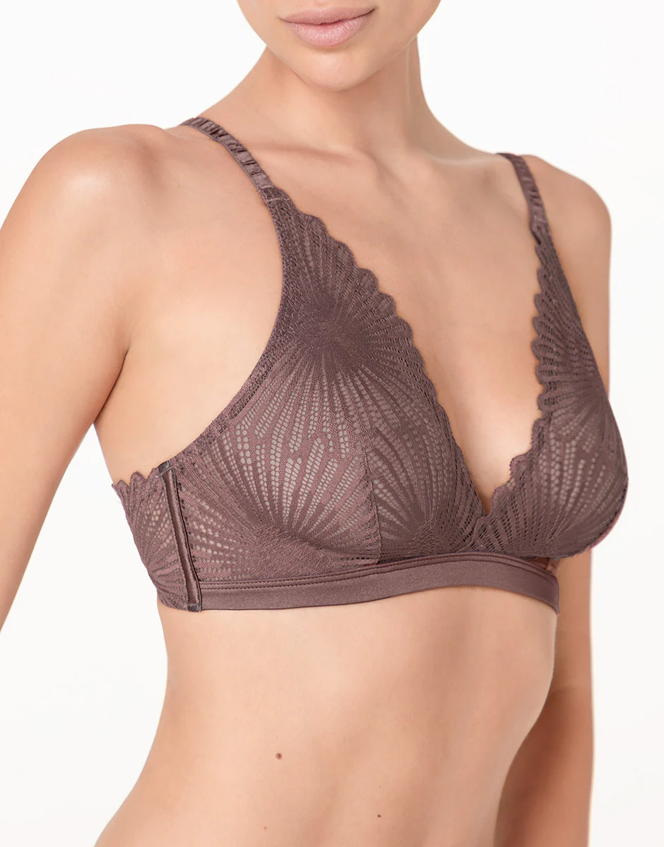 Reggiseno Triangolo Senza Ferretto Blowball Lacy Micro in pizzo, nocciola - Image 5