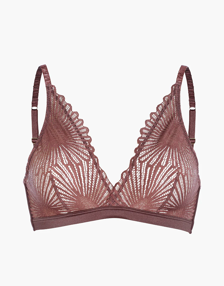 Reggiseno Triangolo Senza Ferretto Blowball Lacy Micro in pizzo, nocciola - Image 6