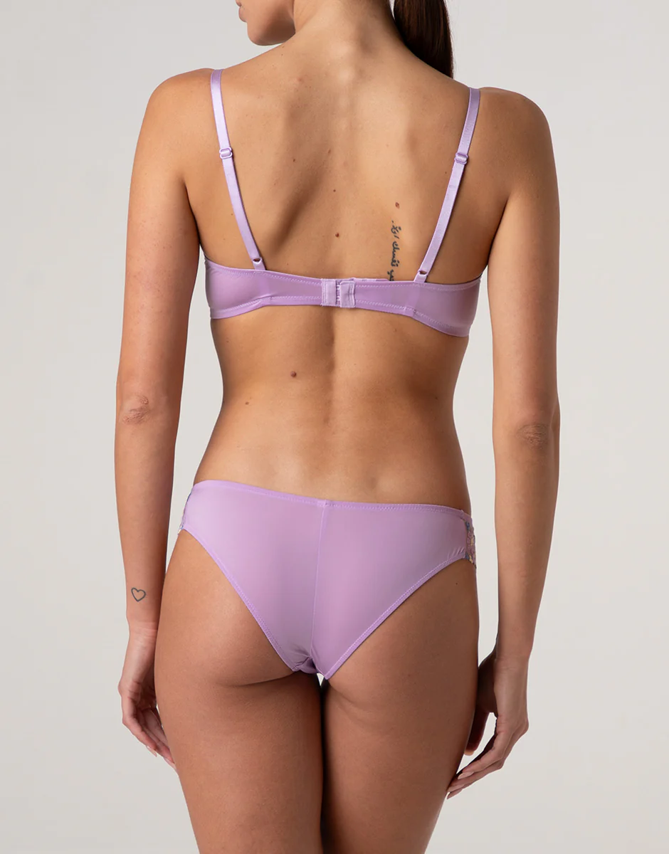 Reggiseno Triangolo senza Ferretto Fairytale Embroidery in tulle ricamato, lavanda fiori - Image 4