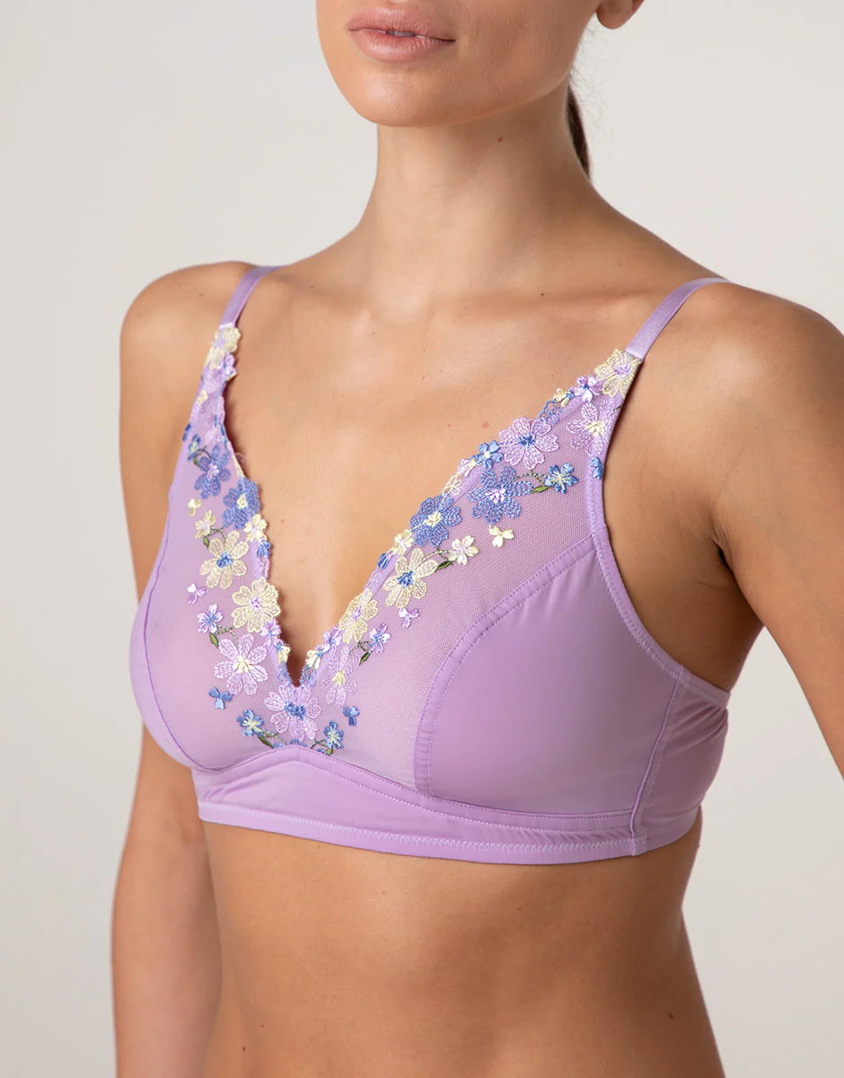 Reggiseno Triangolo senza Ferretto Fairytale Embroidery in tulle ricamato, lavanda fiori - Image 5