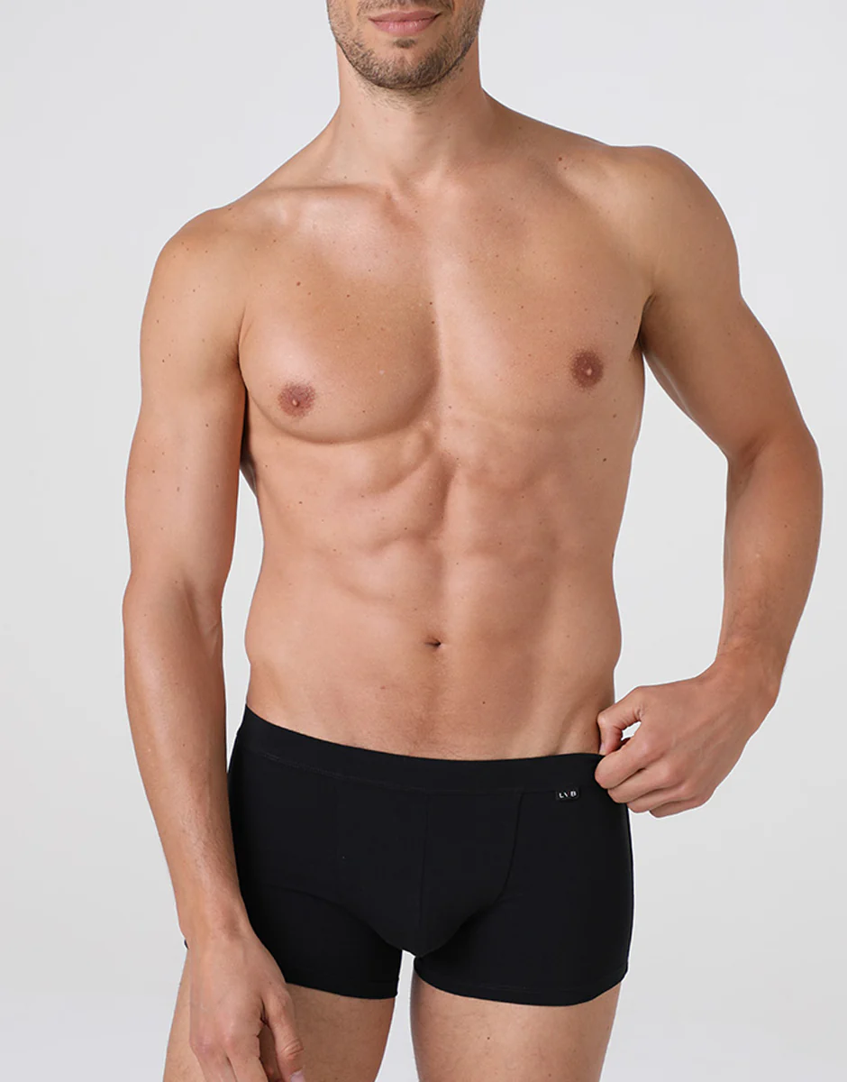 Short boxer Cotton Stretch nero in cotone elasticizzato