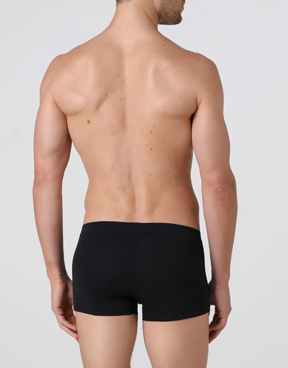 Short boxer Cotton Stretch nero in cotone elasticizzato - Image 3