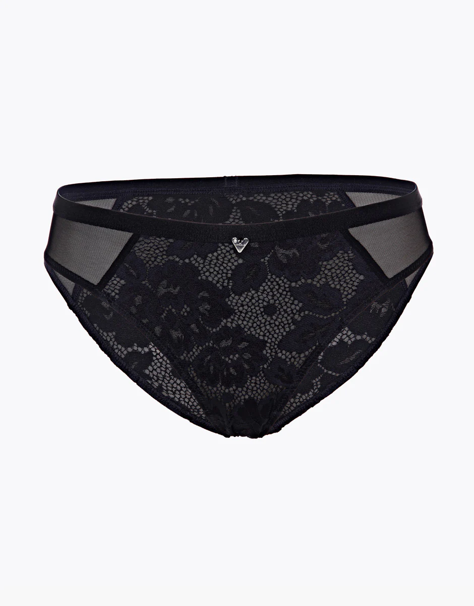 Slip Anniversary Lace in pizzo riciclato e tulle, nero - Image 6