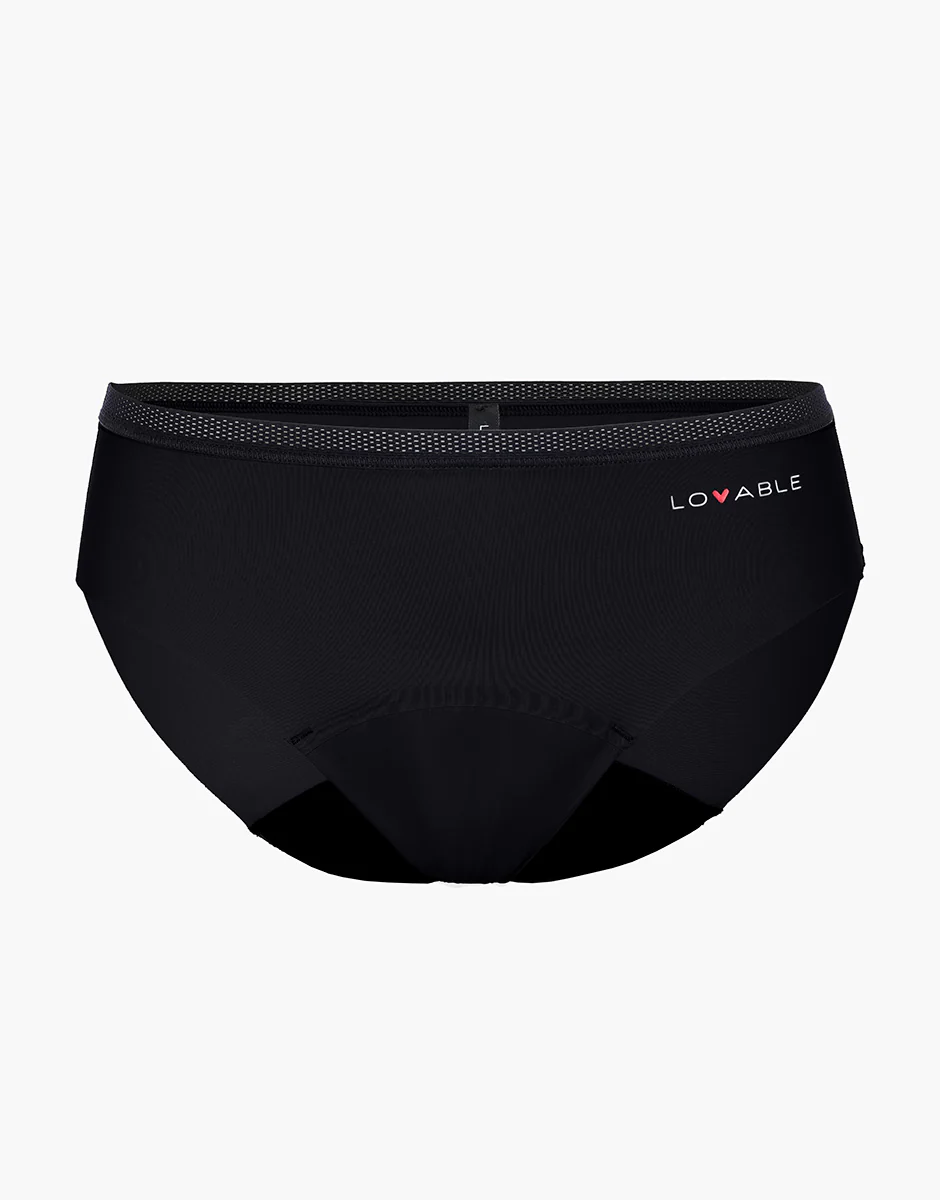 Slip da ciclo lavabile in microfibra con finiture invisibili per flusso medio, nero - Image 4