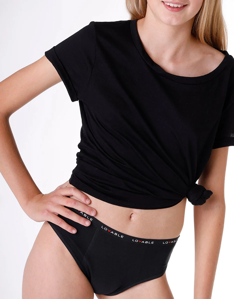 Slip da Ciclo per Adolescenti MY FIRST PERIOD PANTIES, flusso medio - Nero - Image 4