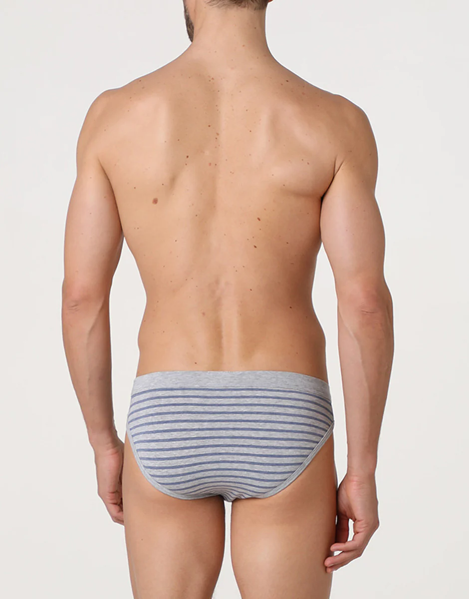 Slip Jacquard Cotton Modal, grigio melange e avio - Image 2