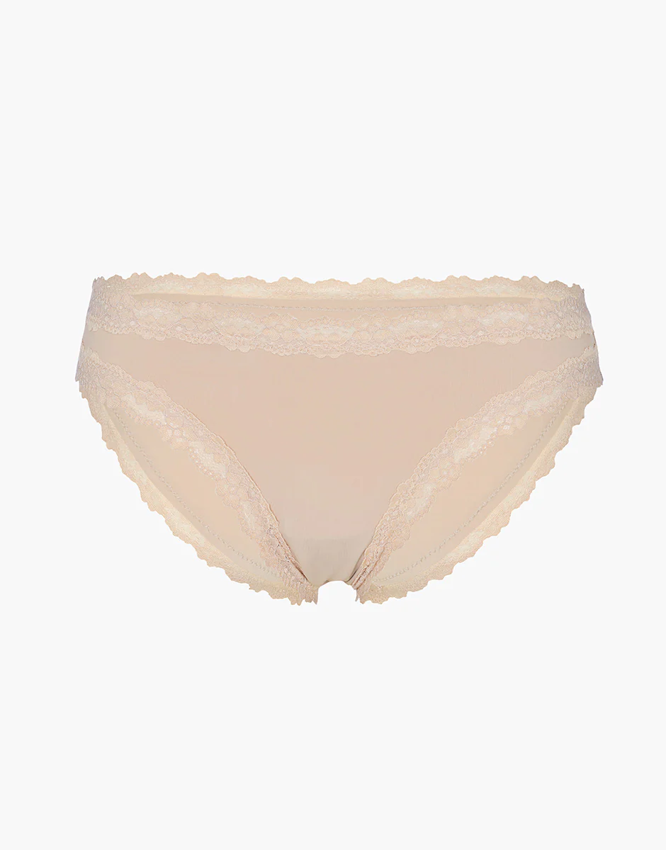 Slip Lacy Micro in microfibra con pizzo, nudo chiaro - Image 6