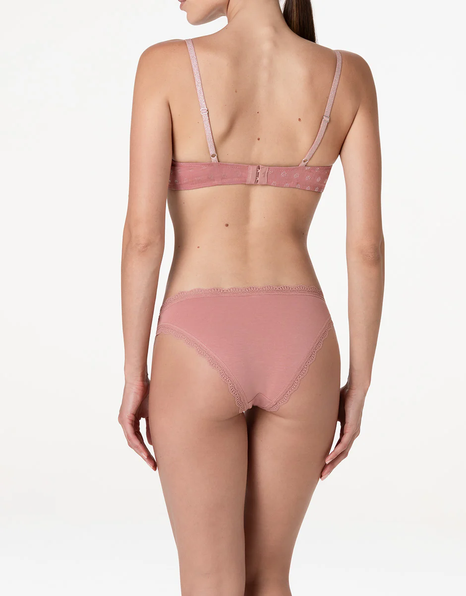 Slip Lovable Panties in cotone e pizzo elasticizzati, rosa polvere - Image 3