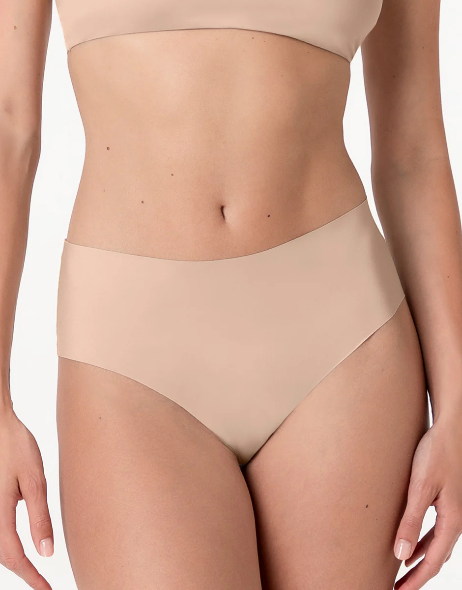 Slip Midi Second Skin Micro in microfibra, nudo chiaro