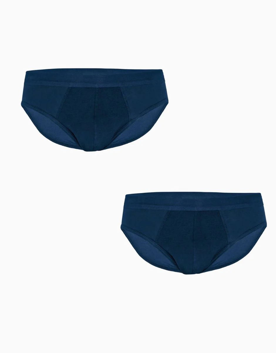 Slip mini BiPack Cotton Stretch in cotone elasticizzato, blu - Image 3