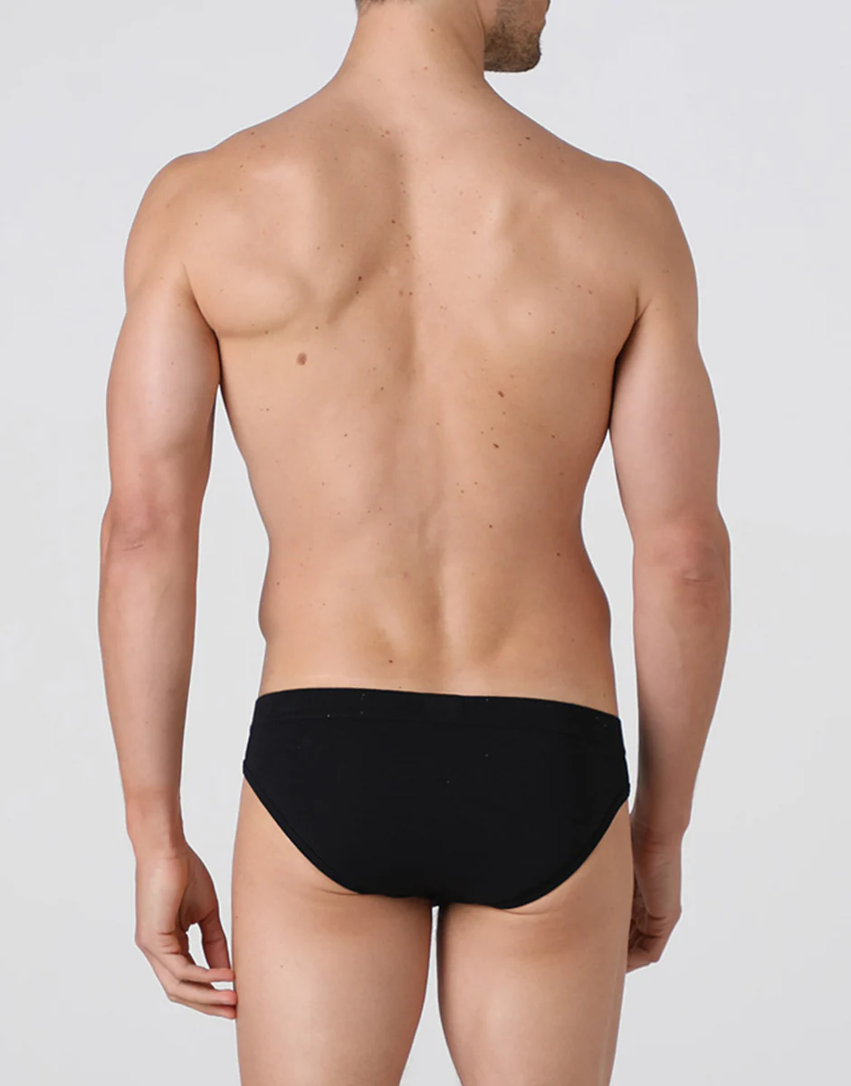Slip mini Cotton Stretch nero in cotone elasticizzato - Image 3