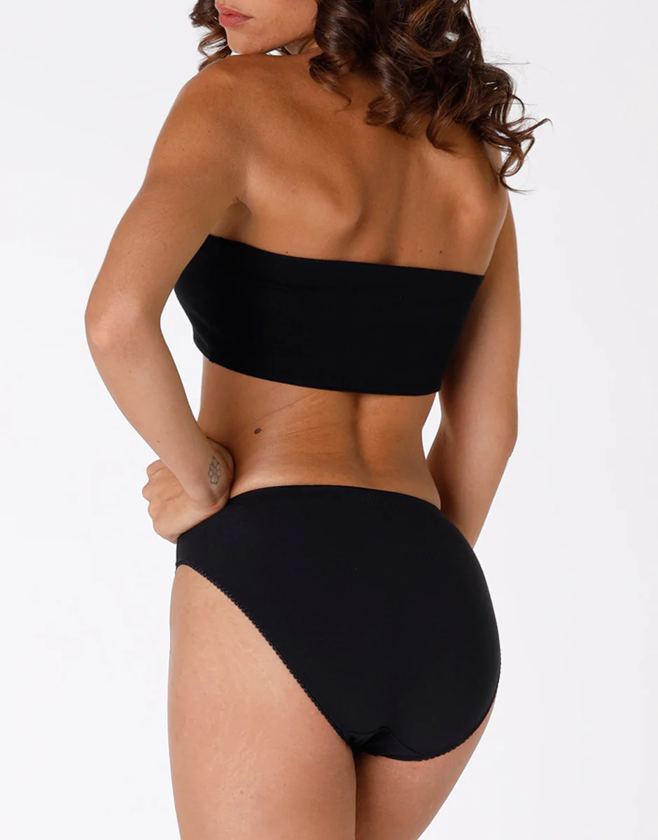 Slip mini sgambato Lovely charme nero in cotone elasticizzato con pizzo - Image 5