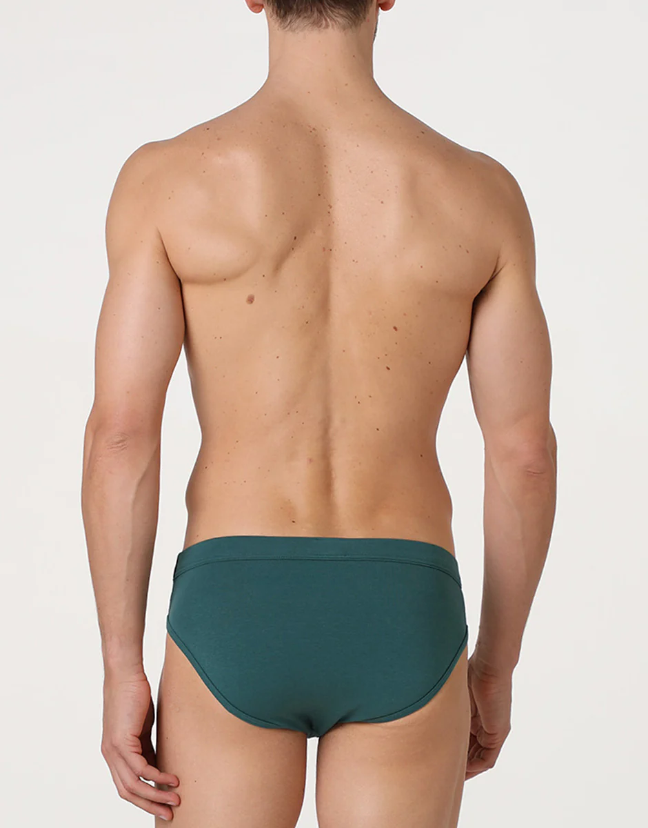 Slip Sporty Stretch Cotton, verde mediterraneo e turchese - Image 3