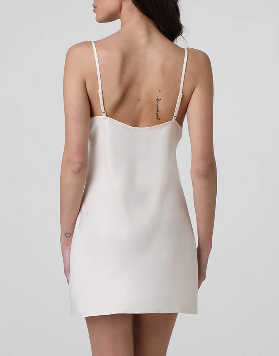 Sottoveste in satin, avorio - Image 3