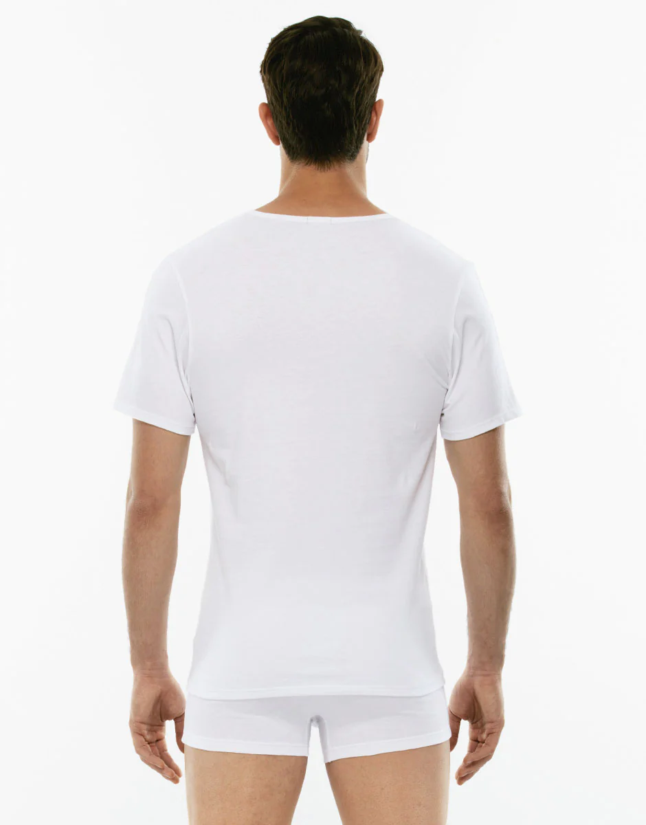 T-shirt girocollo 100% Pure Cotton bianco in cotone - Image 2