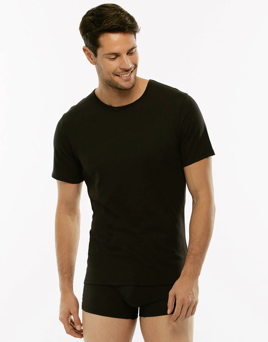 T-shirt girocollo 100% Pure Cotton nera in cotone