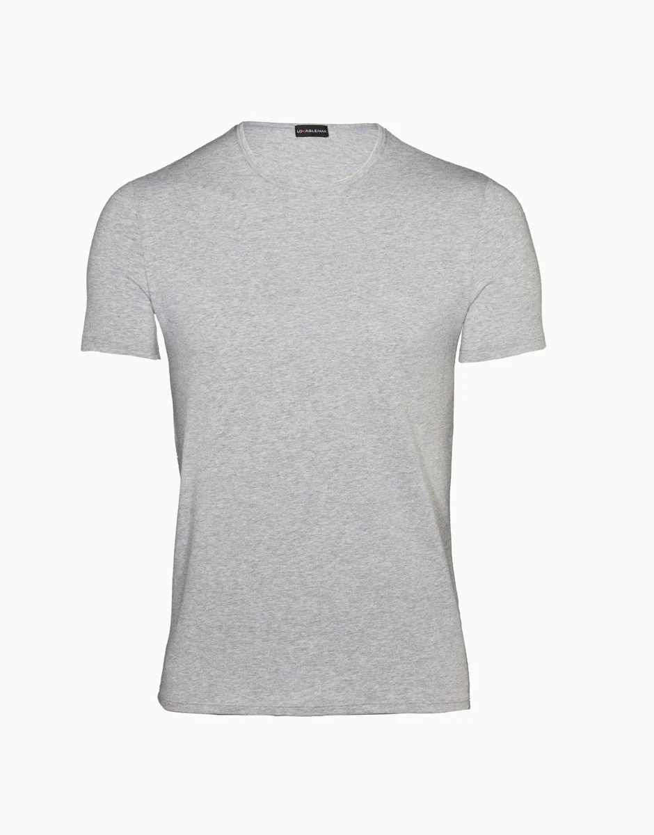 T-Shirt girocollo Cotton Stretch in cotone elasticizzato, grigio - Image 3