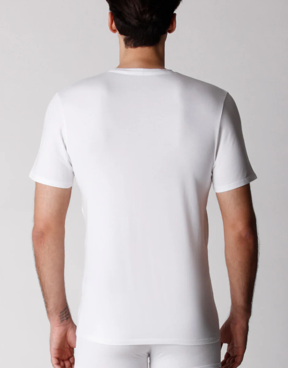 T-shirt girocollo uomo in cotone biologico, confezione x2 bianco - Image 2
