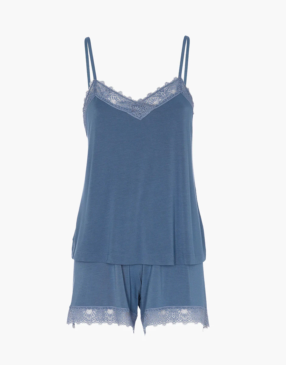 Top e Pantaloncino Elegant Modal, blu polvere - Image 4