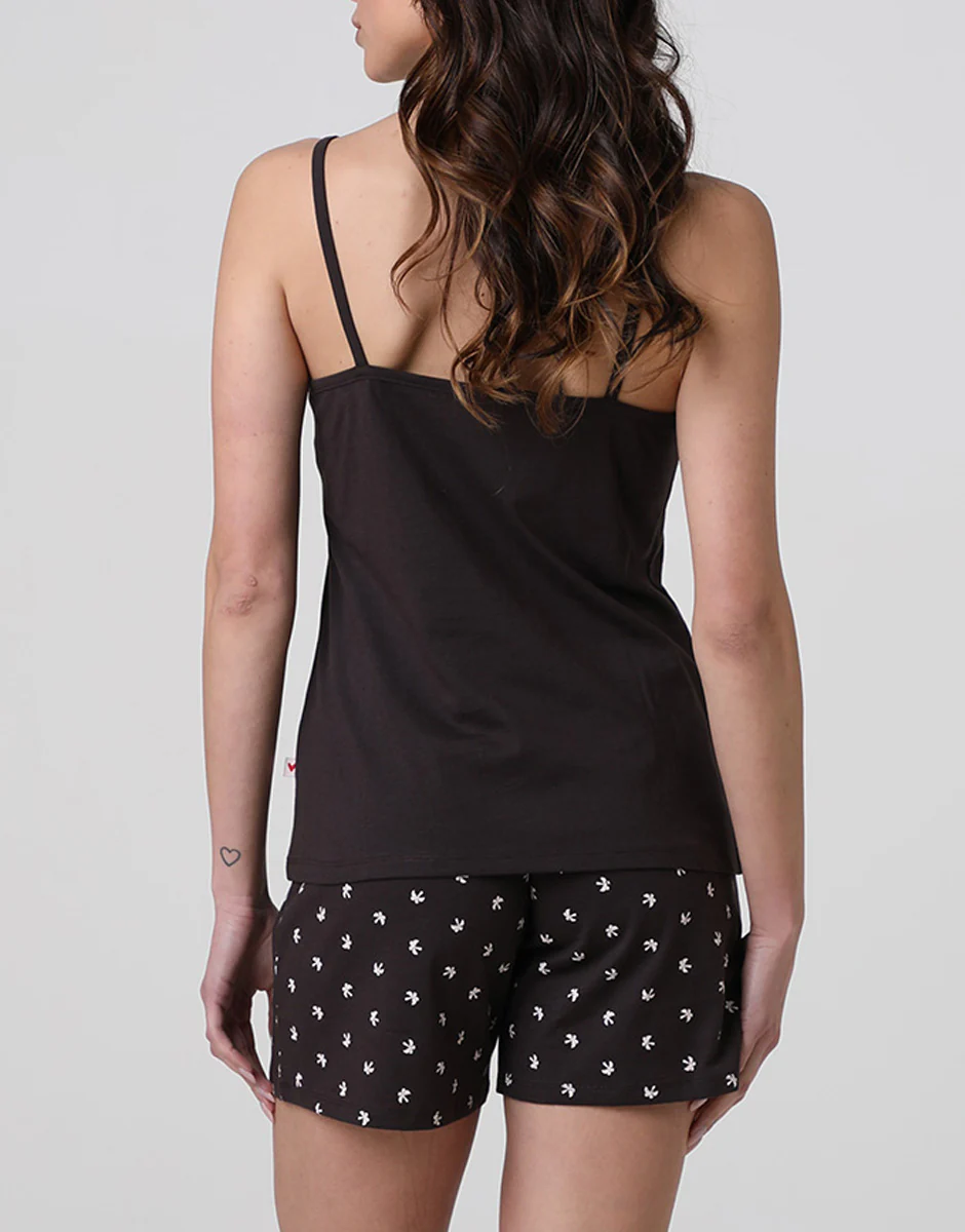 Top e Pantaloncino in Jersey, marrone scuro - Image 3