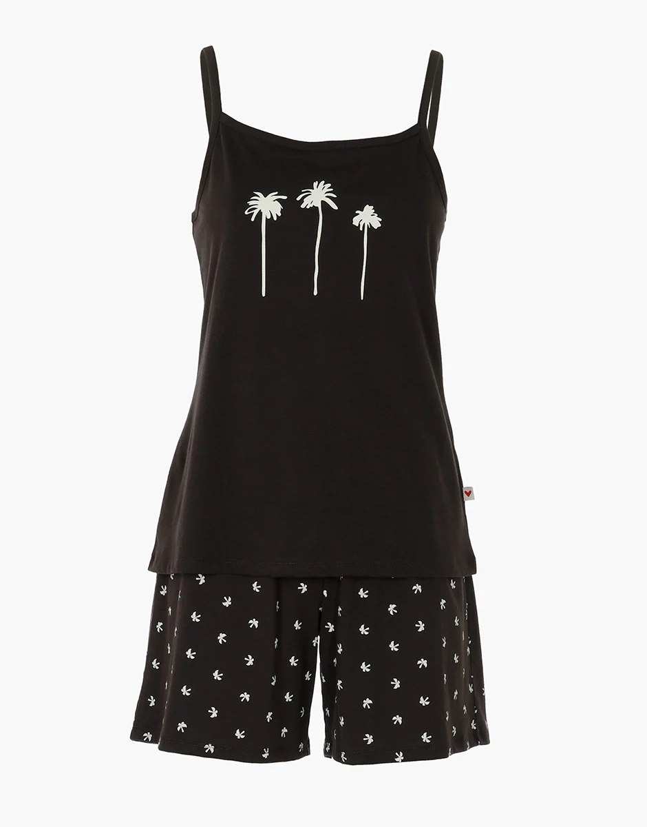 Top e Pantaloncino in Jersey, marrone scuro - Image 4